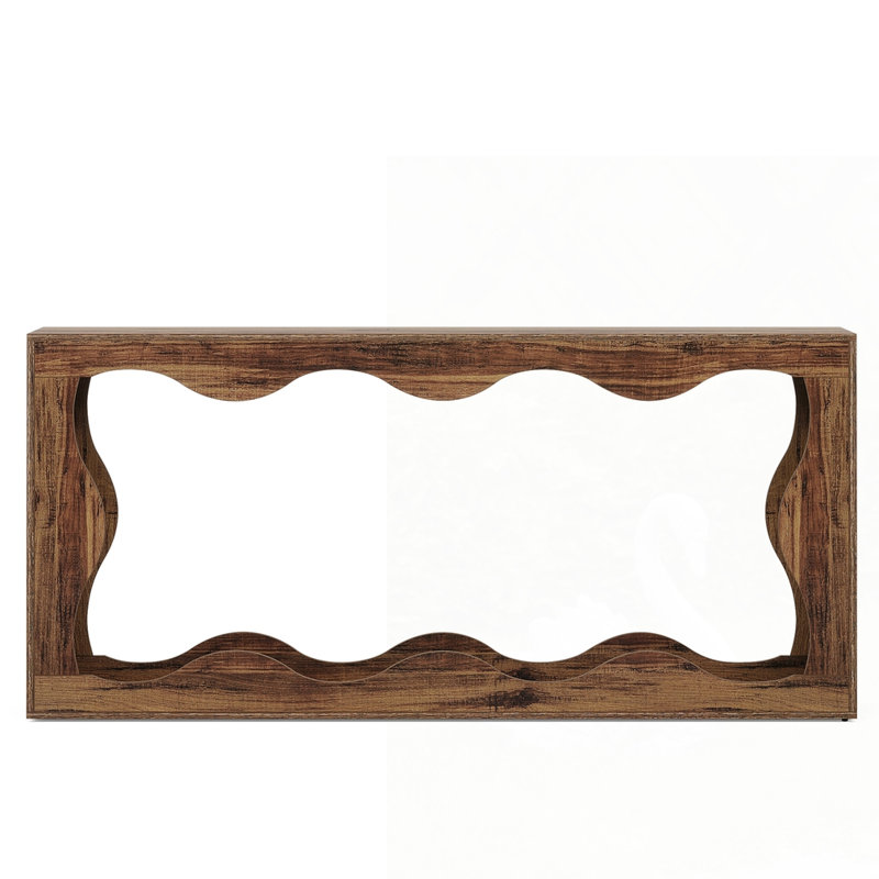 Minimalist Sofa Table Behind Couch For Entryway, Hallway, Living Room, Home Office, Brown