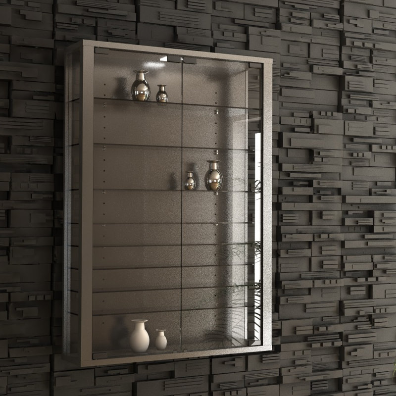 Berry Hill Display Cabinet with Lighting, Silver