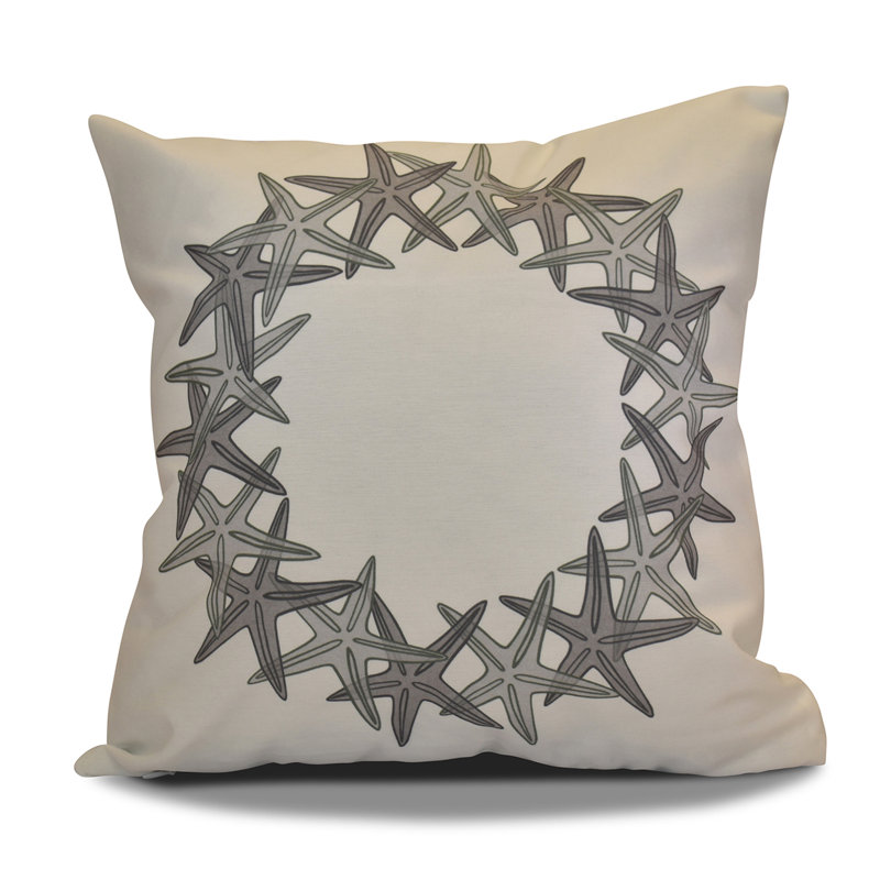 Housse et insert de coussin décoratif de Noël Coastal Christmas, H 18 po x l 18 po, Gris