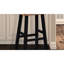 Tabouret traditionnel 2 pièces en chêne massif / bois massif noir de 29 pouces avec siège profilé pour salon 2 pièces, H 29 po
