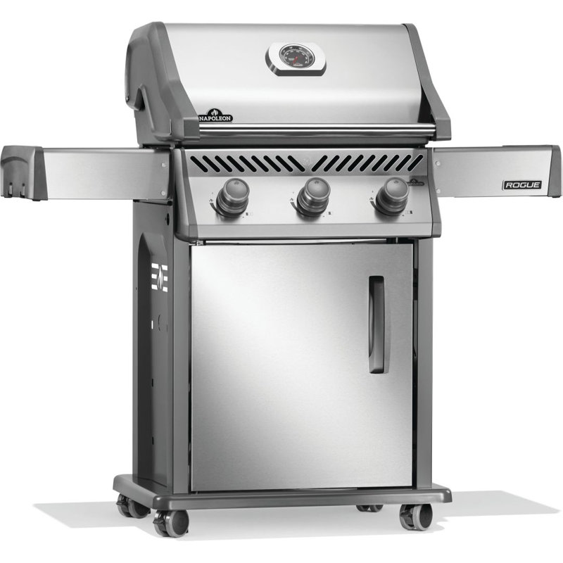 Gril de cuisson à 3 brûleurs avec grilles en fonte Rogue® 425, Acier Inoxydable, Gaz naturel