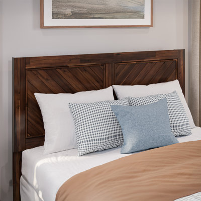 Emmitte Solid Wood Rustic Chevron Headboard