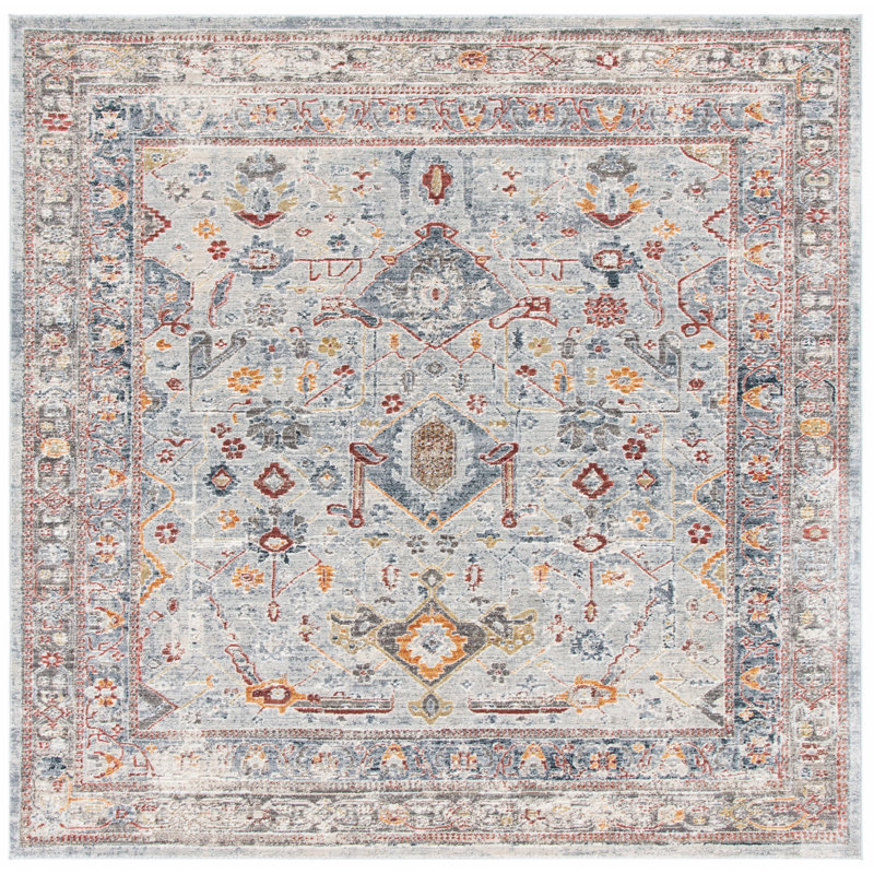 Tapis oriental gris clair / brun, Carré 6 pi 7 po