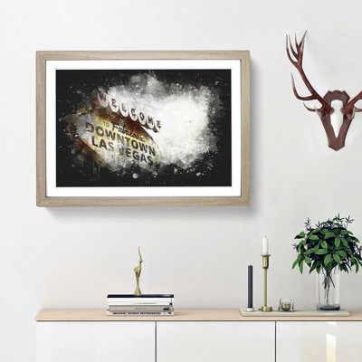 Downtown Las Vegas Sign Paint Splash - Picture Frame Graphic Art