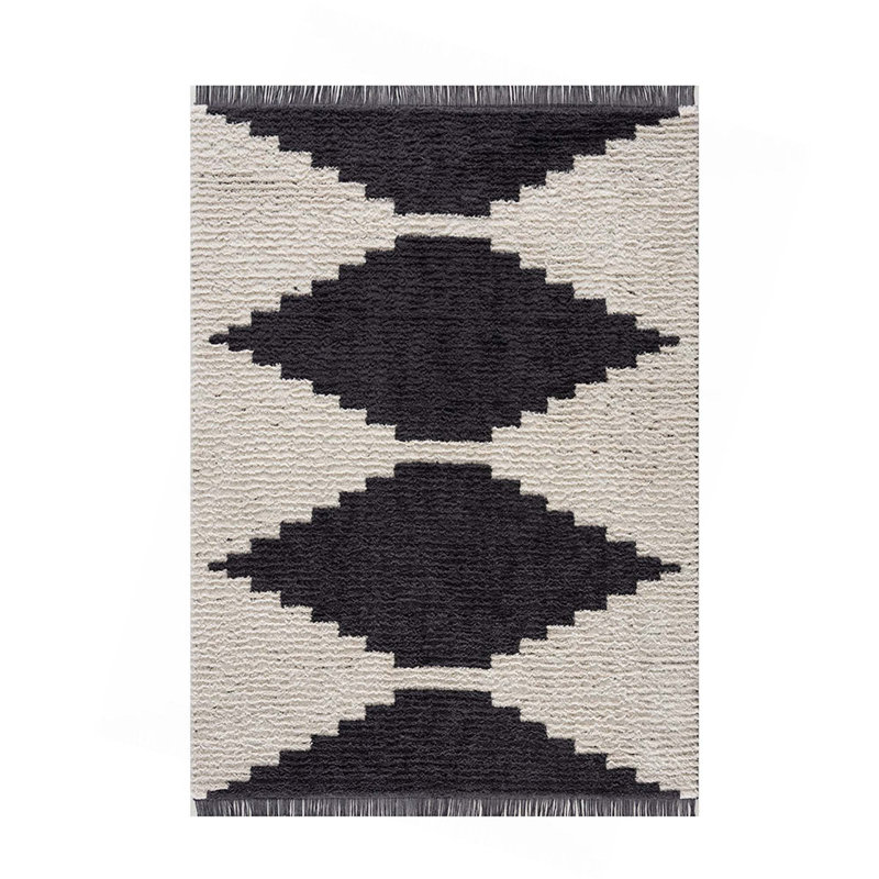 Tapis noir et ivoire moderne