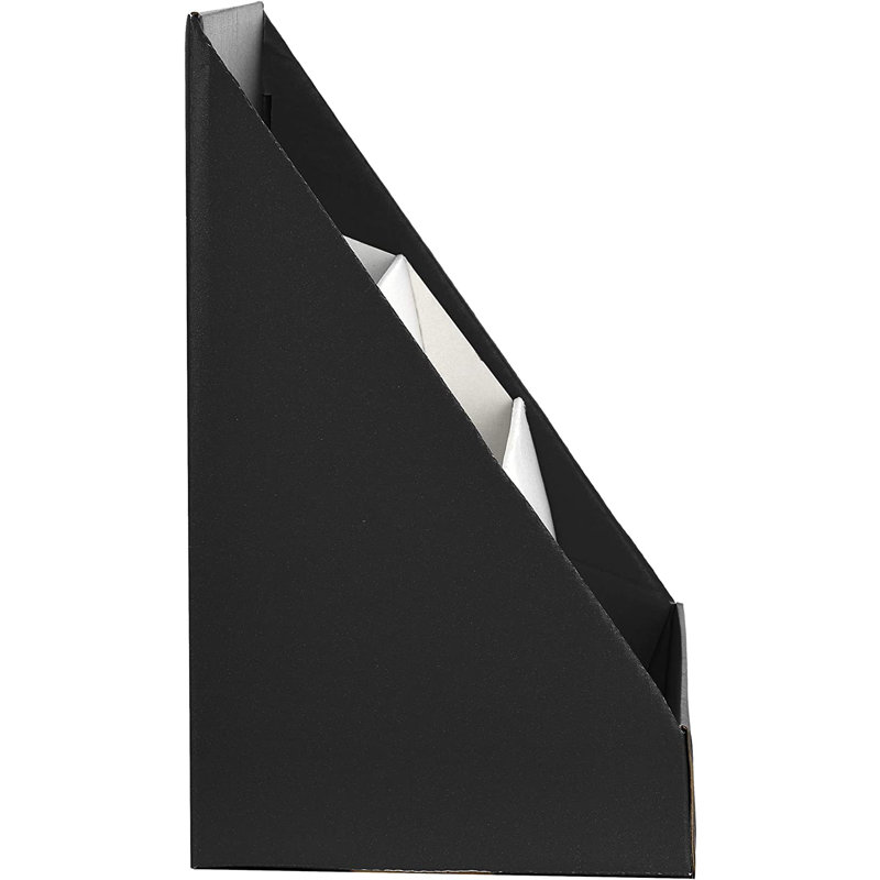 Adiroffice 3 Tiered Cardboard Bookshelf, Black