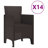 vidaXL Garden Dining Set with Cushions with Cushion 15 pcs Brown PP