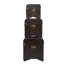 Ensemble de coffre décoratif rembourré en bois foncé foncé Burks