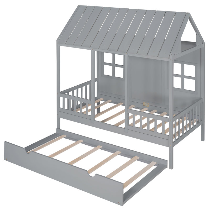 Lit gigogne standard Rezac, Gris, Lit simple