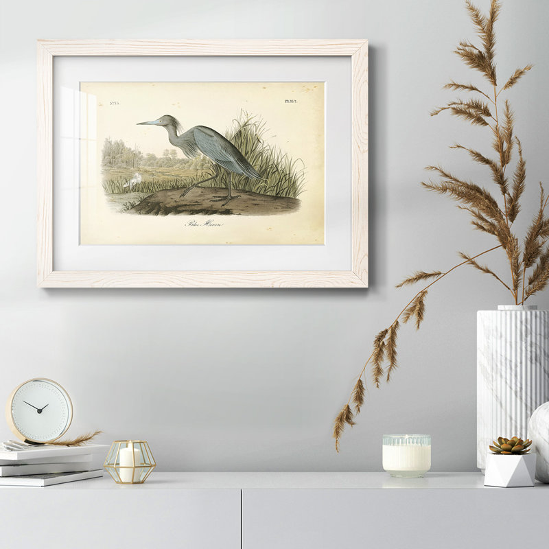 Audubons Blue Heron, Blanc, H 14 po x l 20 po x P 1,5 po