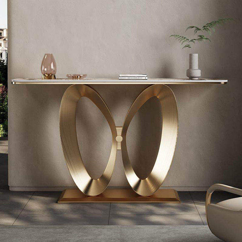 Console en pierre frittée de style italien, H 33,4 po x l 59 po x P 13,7 po