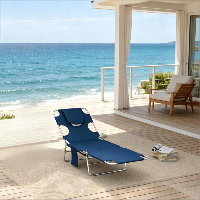 Chaise longue d'extérieur chic, chaise de bronzage, chaise longue de plage