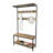 71" Tall Industrial Mango Wood & Iron Hall Tree with Coat Hooks and Storage Bench