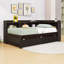 Lit plateforme en L avec deux tiroirs, tablettes et ports USB-387958047-387958045