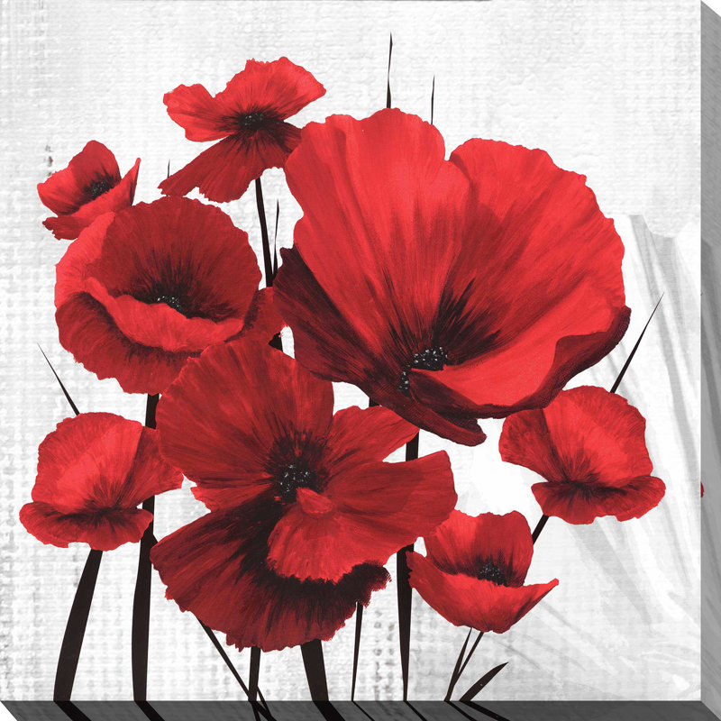 «Big Red Poppies I», impression sur toile, H 28 po x l 28 po x P 1,5 po