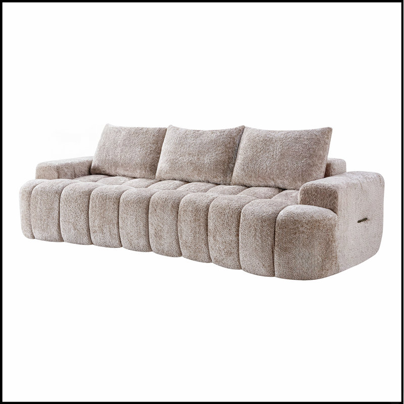 Canapé modulaire moderne surdimensionné à devant courbé avec mousse haute résilience pour un confort de salon spacieux