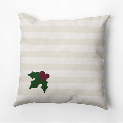 Holly Tones Decorative Holiday Square Pillow Cover & Insert