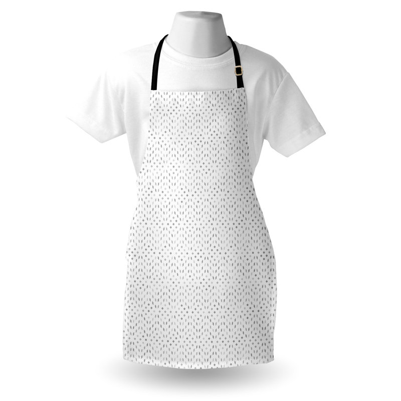 Tablier gris et blanc East Urban Home unisexe, petits carrés, taille adulte, gris pâle et blanc