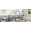 Lit simple en bois en forme de maison avec clôture, garde-corps-1686225986