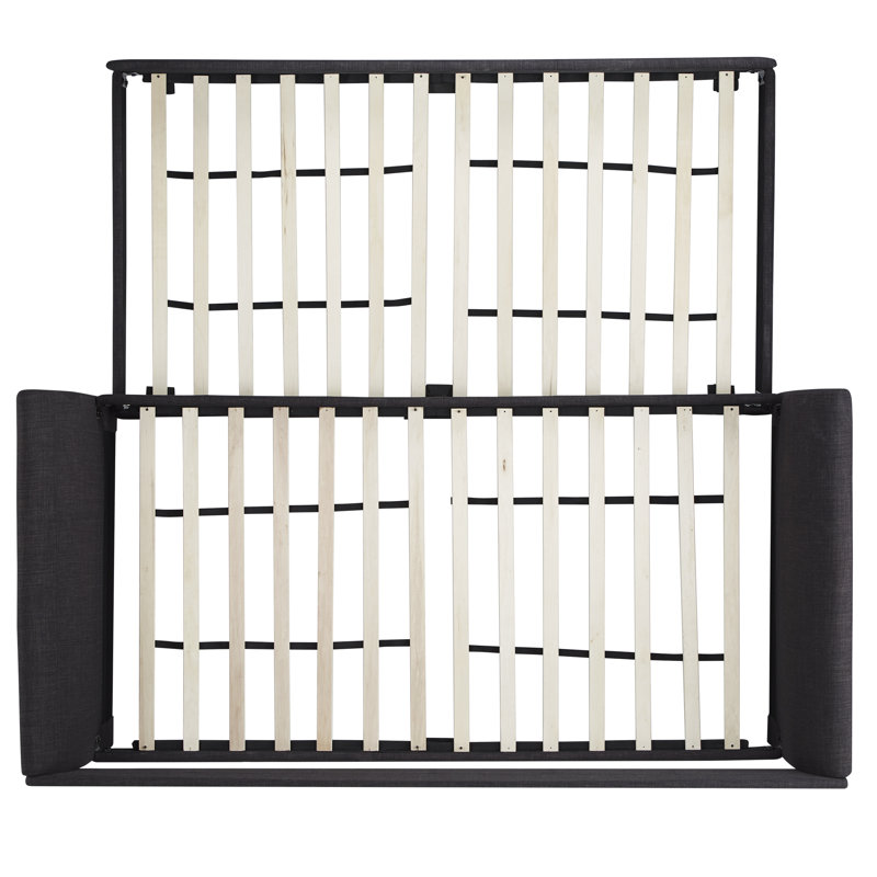 Lit de jour simple avec couchette Kamio, Gris foncé