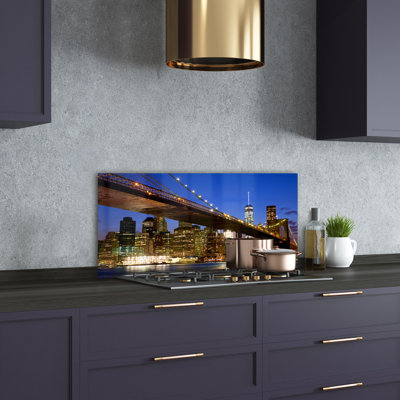 Akasha Blue - Manhattan New York - No Frame Print on Glass