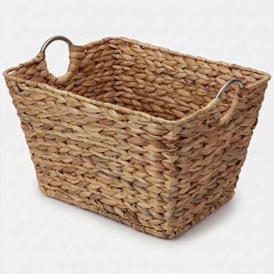 Large Multipurpose Handwoven Water Hyacinth Wicker Basket