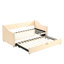 Lit de jour simple tapissier avec couchette escamotable, beige-738453865