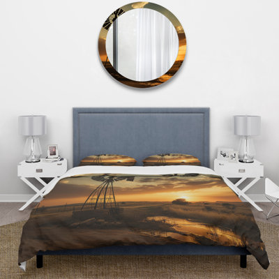 Ensemble de housse de couette en microfibre / polyester Texas Rustic Windmills Bedding