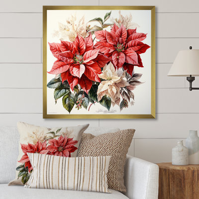 Charmant poinsettias sur toile