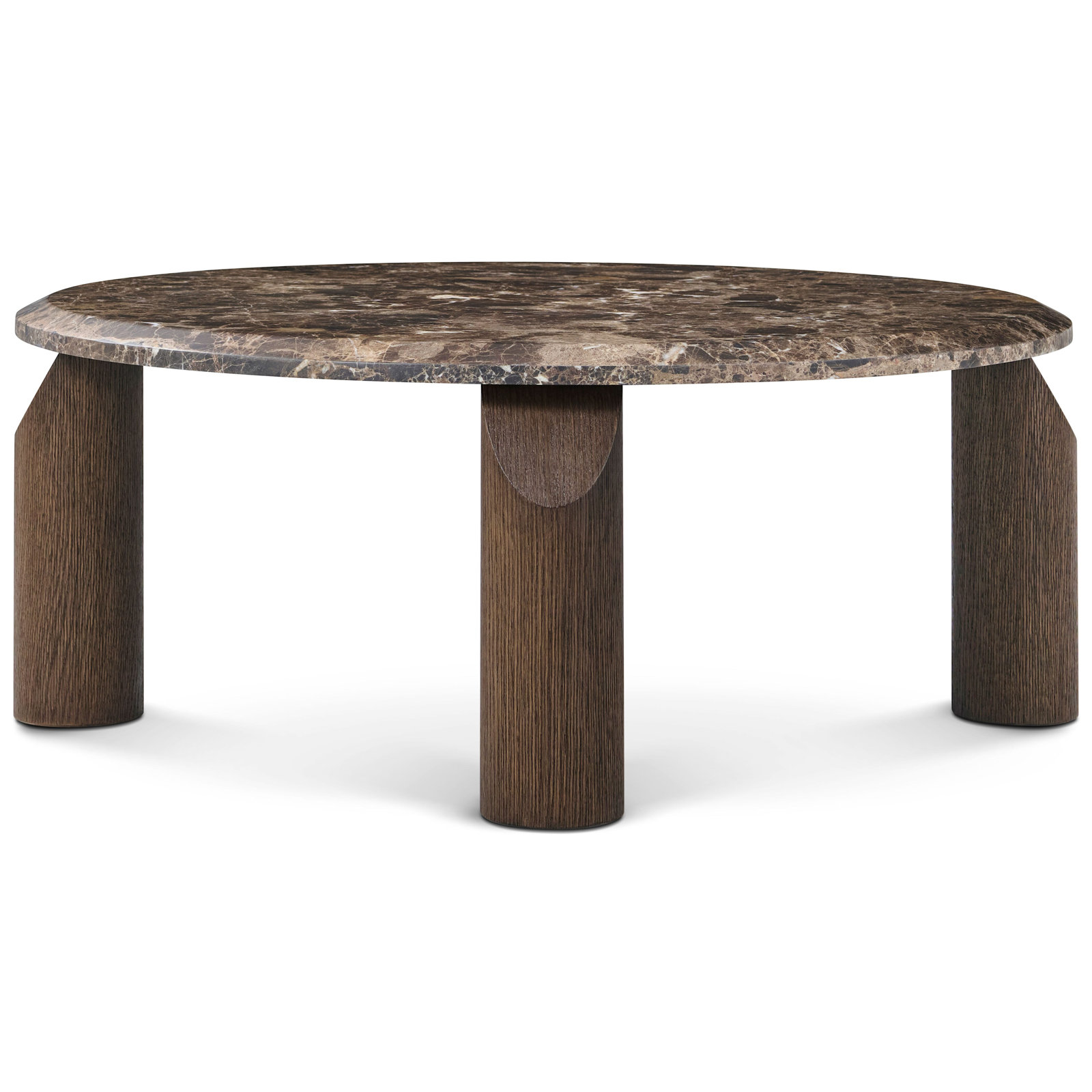 Vienna Marble Cocktail Table, Brown, Dark Emperador, 16"H x 40.25"L x 40.25"W
