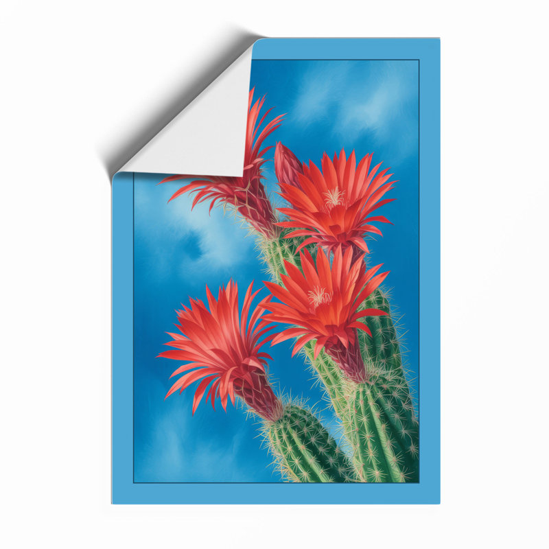 Flowering Desert Bloom Botanical - Framed Print, Unframed, A2 - 59.4 x 42.0 cm