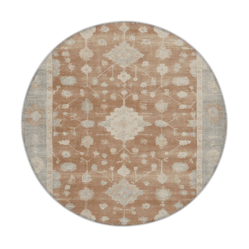 Tapis gris intérieur et extérieur surteint, Rond 5 pi