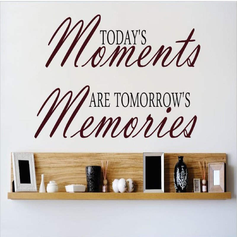 Décalcomanie murale "moments du jour", H 12 po x l 30 po x P 0,16 po, Noir