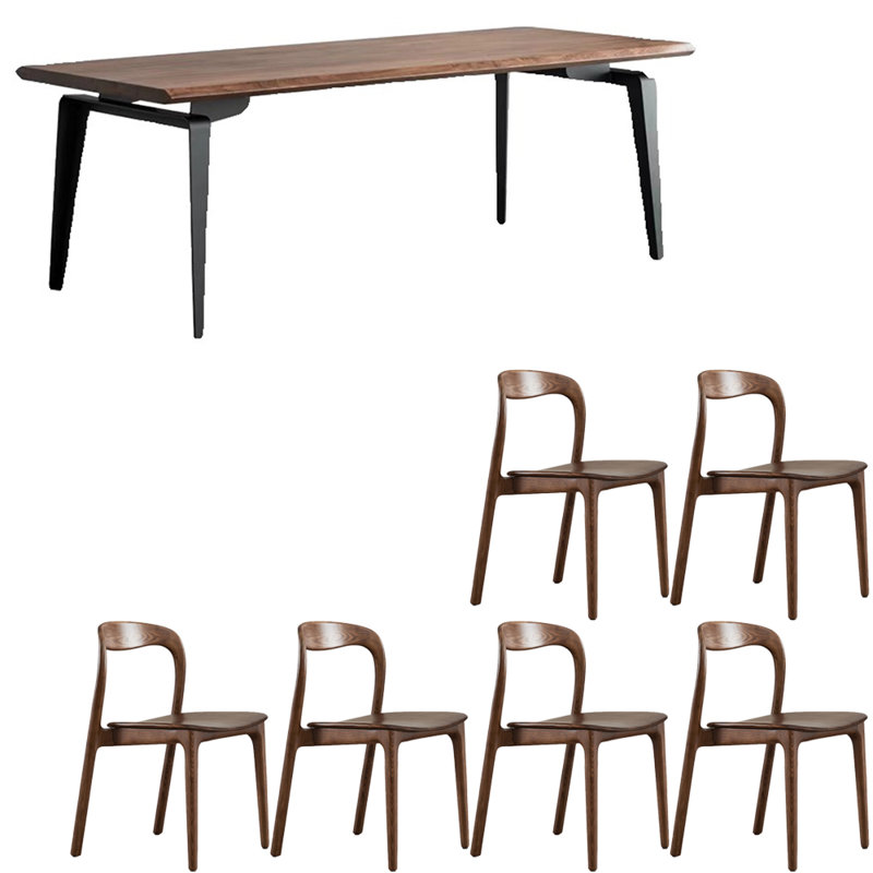 Ensemble de table de salle à manger en bois massif de style nordique, H 29,5 po x L 62,9 po x l 27,5 po