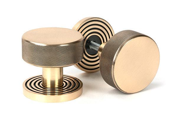 Brompton Interior Mortise Knobset, Polished Bronze