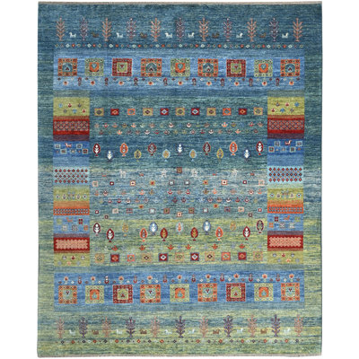 High-Quality Hand-Knotted Blue Area Rug