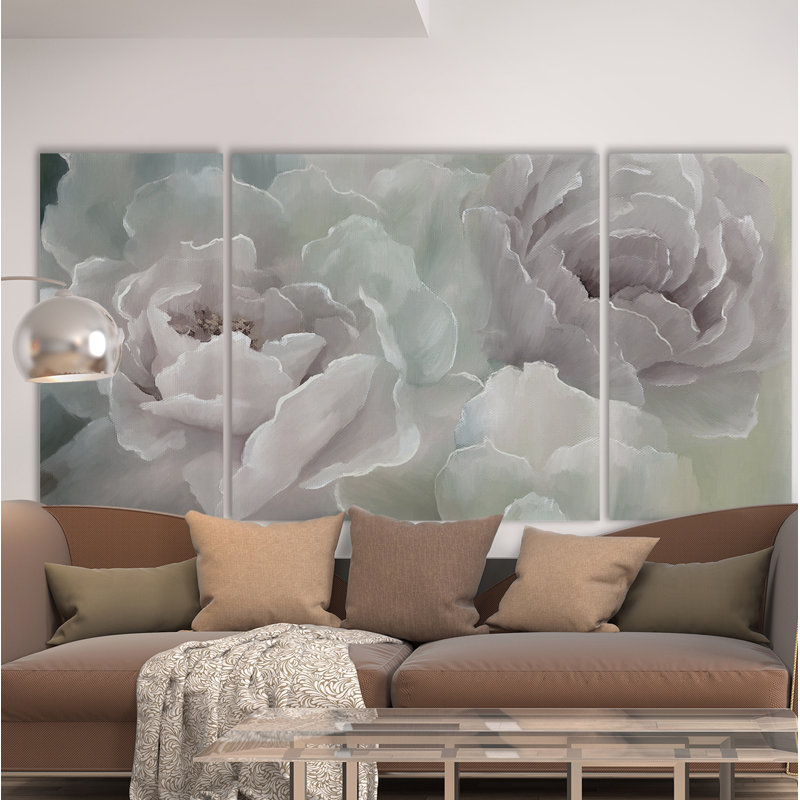 " Peony Lace " 3 - Pieces, 32" H x 64" W x 1.5" D