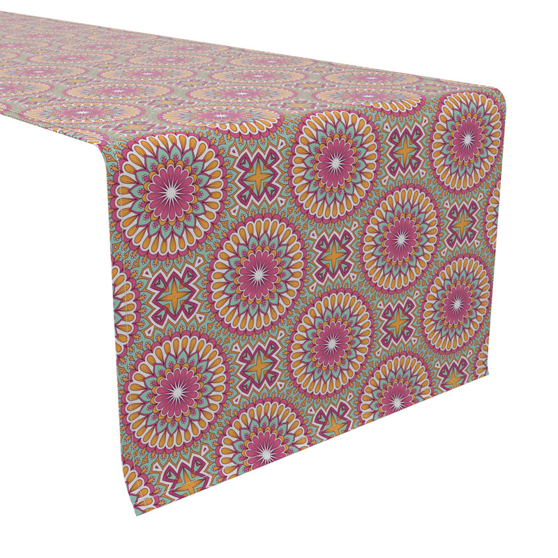 Rectangular Geometric Cotton Twill Table Runner
