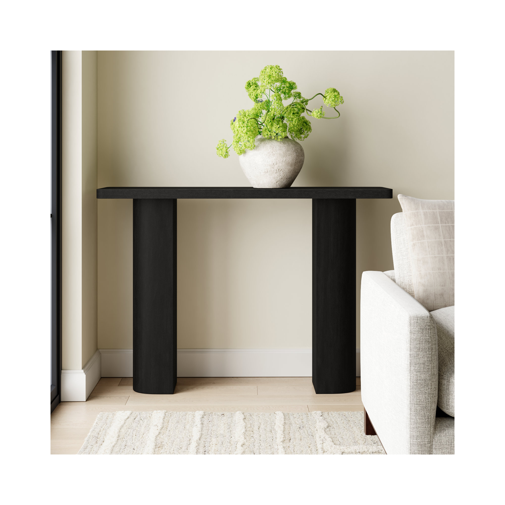 Moscow 50'' Solid Wood Console Table, Matte Black