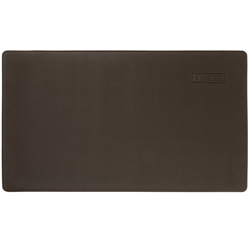 Grey Blue Floral Anti-Fatigue Kitchen Mat, 20"x36"