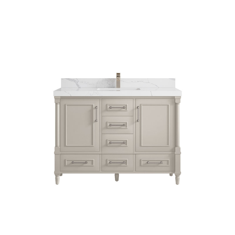 Meuble-lavabo simple avec comptoir 48 po Aberdeen, Calacatta Laza
