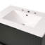 Meuble-lavabo de 30 po équipé d'un lavabo en céramique, de tiroirs pleine extension lisses et d'un design cannelé pour un abat-jour de style confortable, glissières de tiroir à fermeture en douceur, décoration contemporaine-790412046