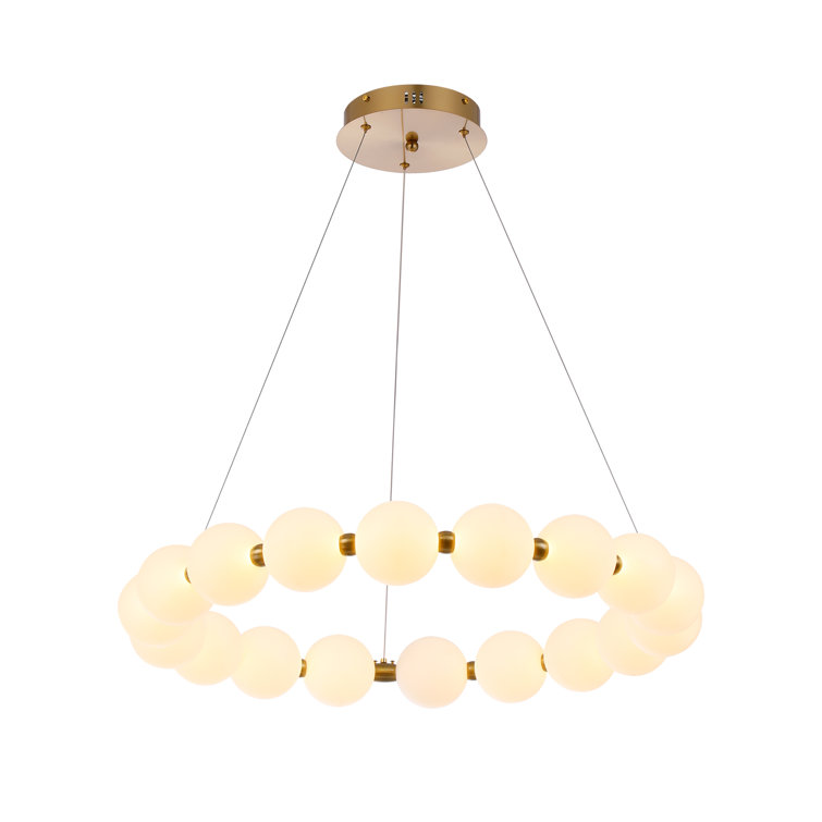 Harmehar 29" Wide Glass Circular Ring Orbit LED Integrated Chandelier