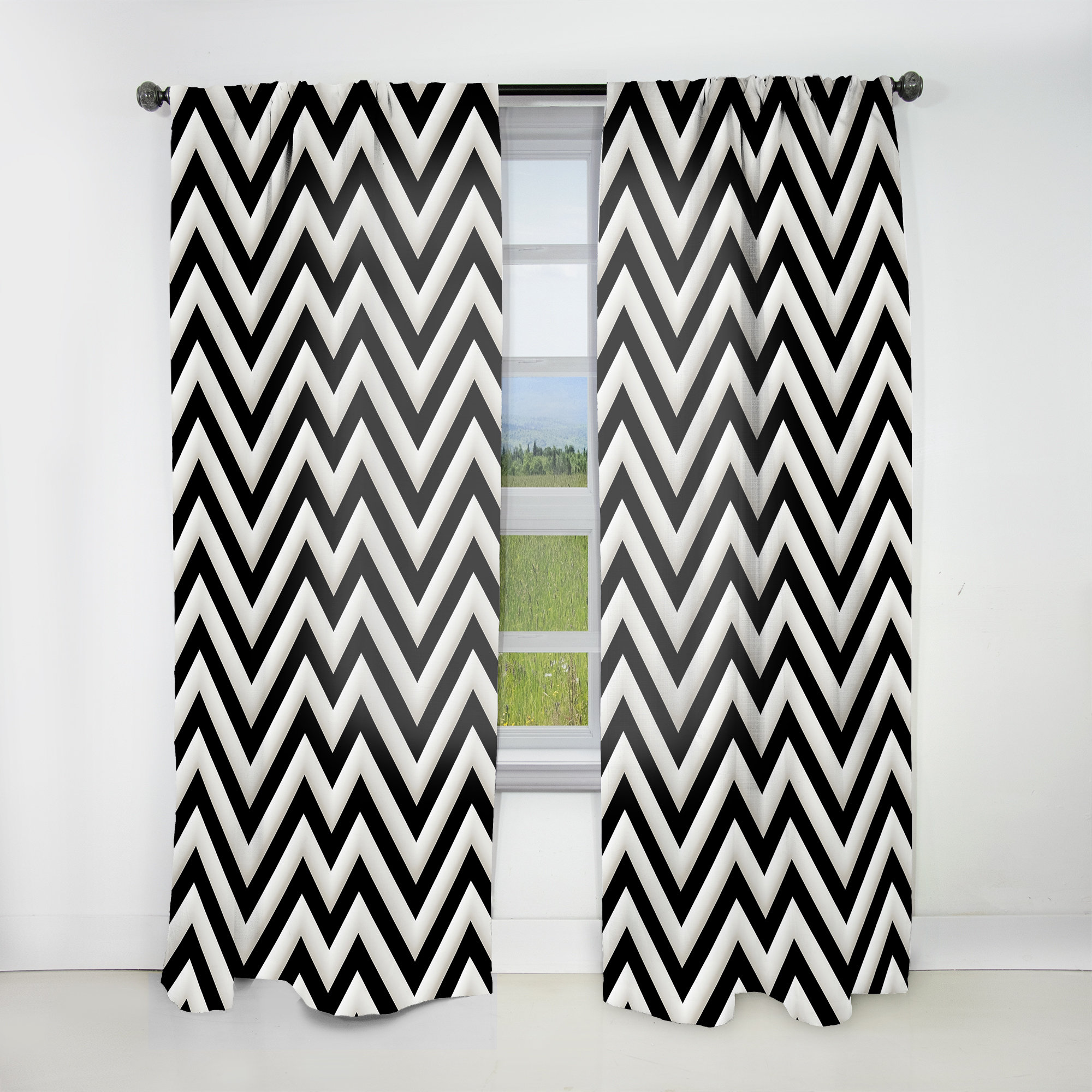 Black And White Chevron Curtain Panels
