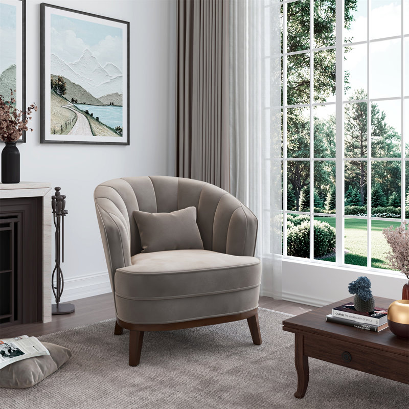 Fauteuil d'appoint rembourré Ava, gris, Gris