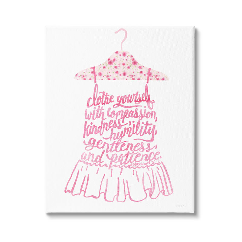 «Pink Elegant Citation» par Kamdon Kreations - reproduction d'art encadrée sur toile, L 24 po x H 30 po