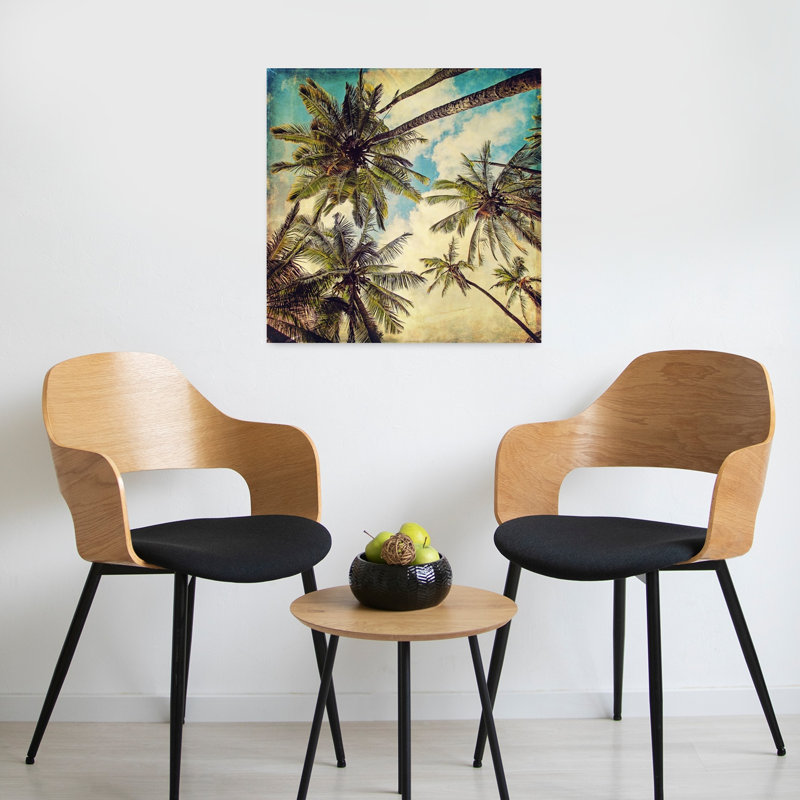 «Kauai Island», palmiers abstraits, paysage tropical, art, 24" H x 24" W