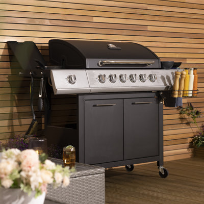 Charles Bentley 7 - Burner Freestanding Liquid Propane Gas Grill with Side Burner