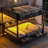 Queen over Queen Metal Bunk Bed with Storage, USB Ports, LED Lights, Lower Sofa Conversion and Drawers-1403046103-1403046098