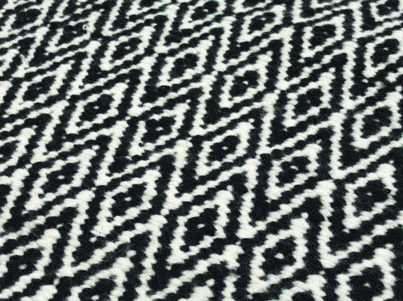 Mic-Mac Geometric Wool Hand Woven Area Rug, Runner 70 x 250cm